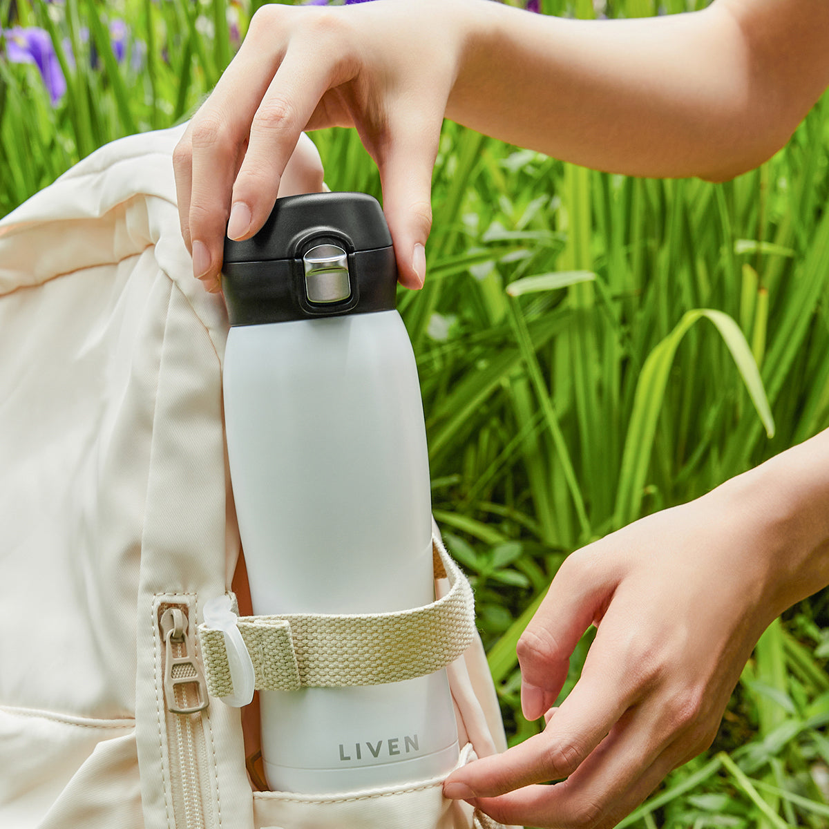 Liven Glow™ Ceramic-Coated Insulated Stainless Steel Water Bottle 17 oz