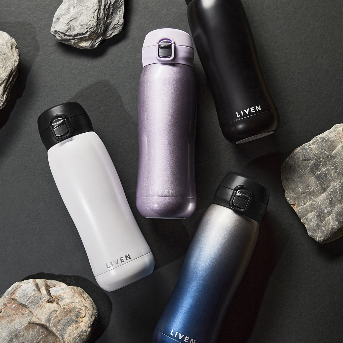Liven Glow™ Ceramic-Coated Insulated Stainless Steel Water Bottle 17 oz