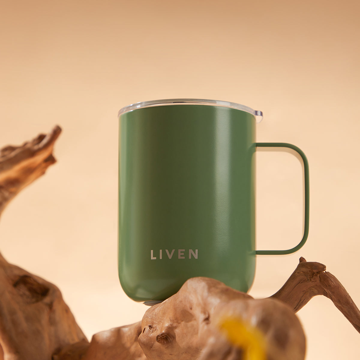 Liven Glow™ Ceramic-Coated  Stainless Steel Camp Mug 16 oz