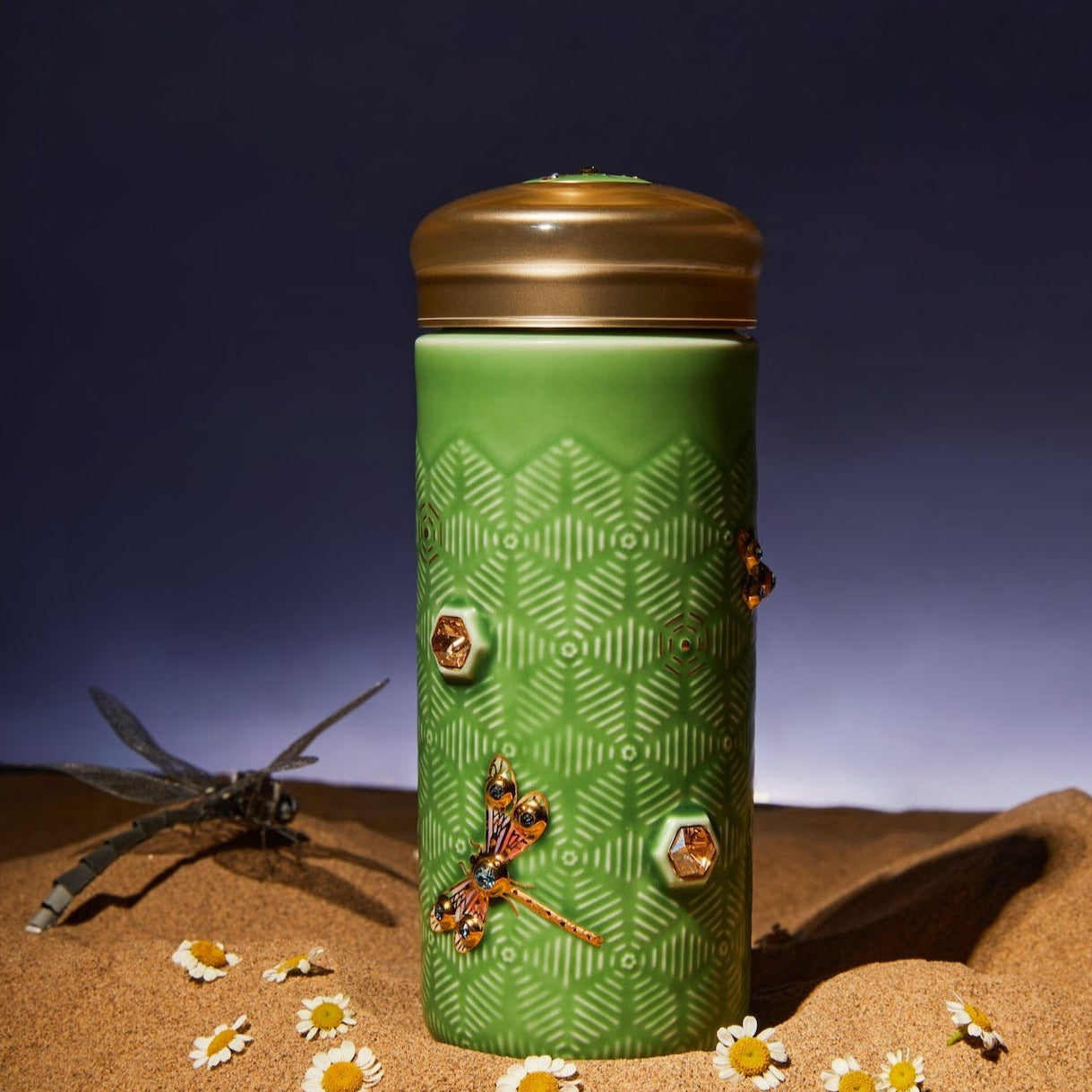 Dragonfly Serenity Travel Mug with Crystals